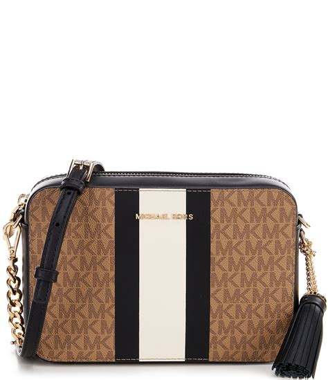 michael michael kors ginny medium logo stripe crossbody bag|Michael Kors.